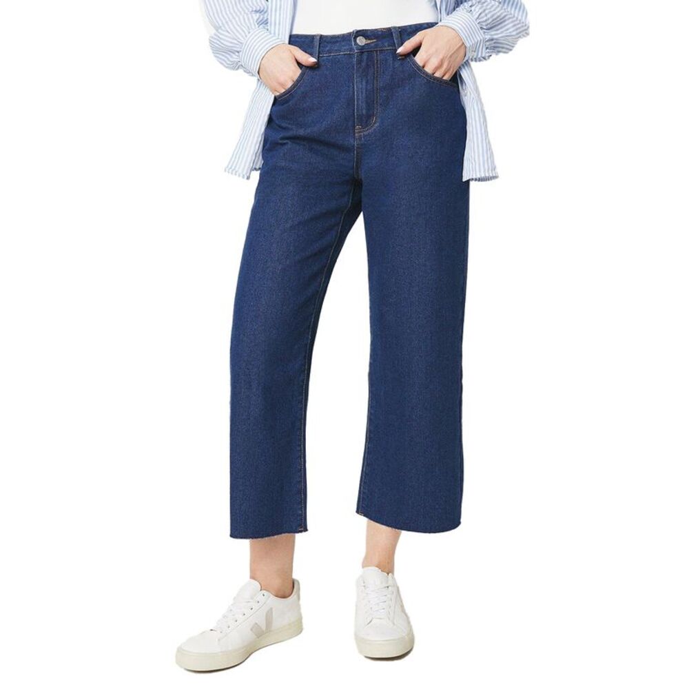 Principles Womens/Ladies 7/8 Petite Wide Leg Jeans / Dark Blue
